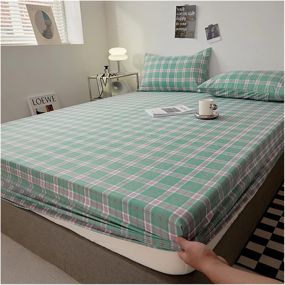 Katoenen Hoeslaken Matrasbeschermer Stijl 05 - 160 x 200 cm