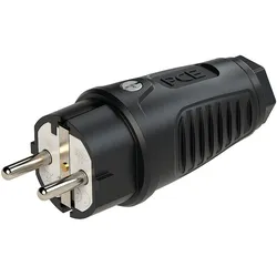 Schutzkontaktstecker Gummi (schwarz) PCE