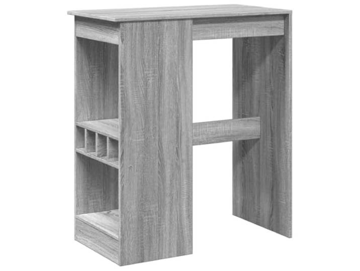 Tmriohed Bartisch mit Weinregal 90x47,5x103,5 cm Stehtisch Grau Sonoma Kompakter Hochtisch für Küche und Essbereich mit 4 integrierten Flaschenfächern und robuster pflegeleichter Ablage.