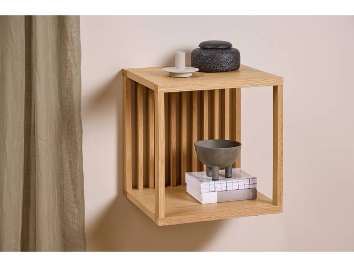 Étagère murale Biozi Panneau de particules, plaqué et huilé Bois/Marron 34 x 36cm
