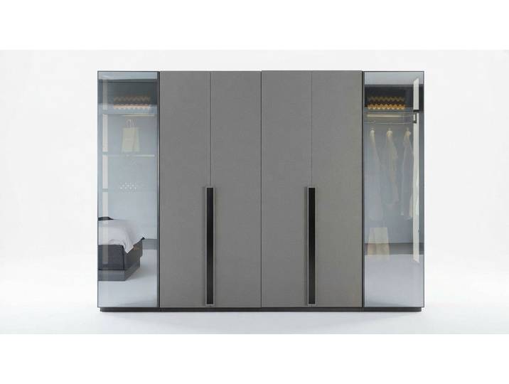 Xlmoebel Drehtürenschrank Eleganter Kleiderschrank mit Glasfronten für das Schlafzimmer (1-St., 6-türiger Kleiderschrank mit Glasfronten) Made in Europa