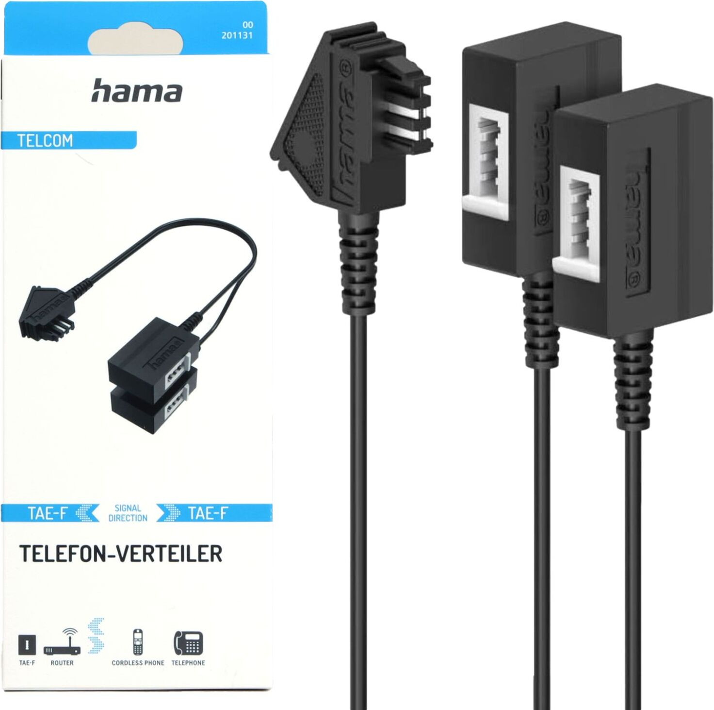 Hama TAE-verdeelstuk type TAE-F voor aansluiting van 2x TAE-F