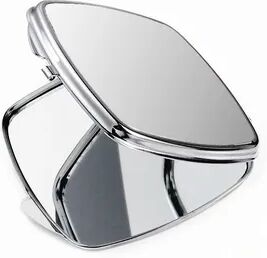 Fusion Finds Portable Compact Makeup Mirror Stainless Steel Folding Pocket Mirror For Travel & Daily Touch Ups curve