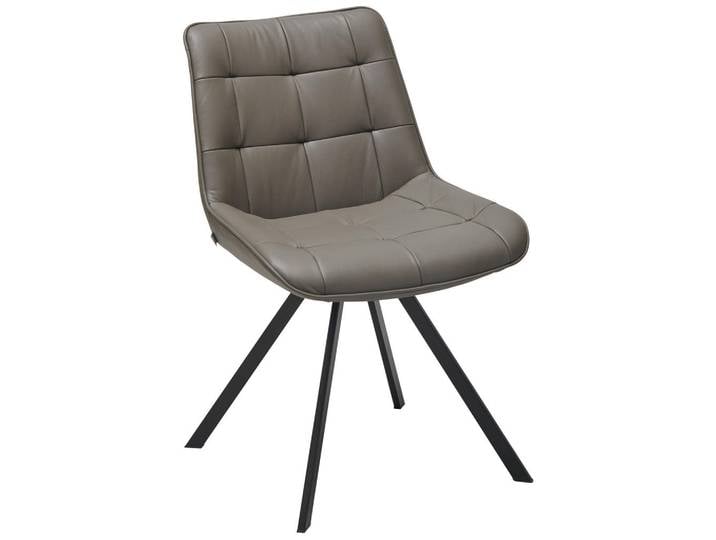 Livetastic Stuhl Echtleder, Braun, Metall, Echtleder, Büffelleder, Füllung: Polyetherschaumkern, Flachrohr, 56x86x60 cm, Esszimmer, Stühle, Esszimmerstühle, Lederstühle