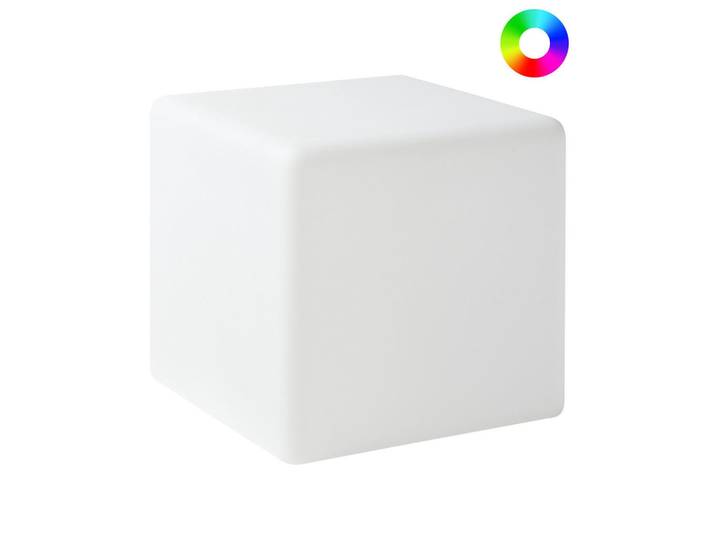 Beliani Led-Lampe Weiß Lagarto, Kunststoff, LED integrated, 39x39x39 cm, Lampen & Leuchten, Außenbeleuchtung, Außenleuchten