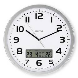Hama 00185878 Funk Wanduhr 30 cm x 300 mm x 300 mm x 35 mm Silber