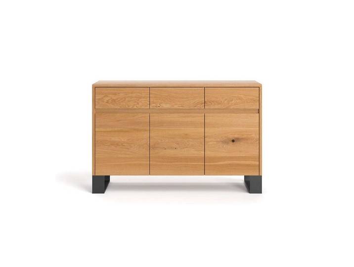 DANZZ Sideboard Horizon, Industrial Sideboard aus massiver Eiche, Dreitürig