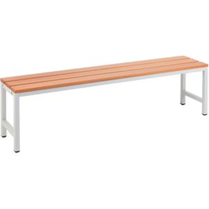 SZ-Metall Umkleidebank 55153, Sitzfläche Holz, 150 cm, buche / lichtgrau