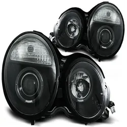 LED Angel Eyes Scheinwerfer passend für Mercedes Benz E-Klasse W210 95-99 schwarz