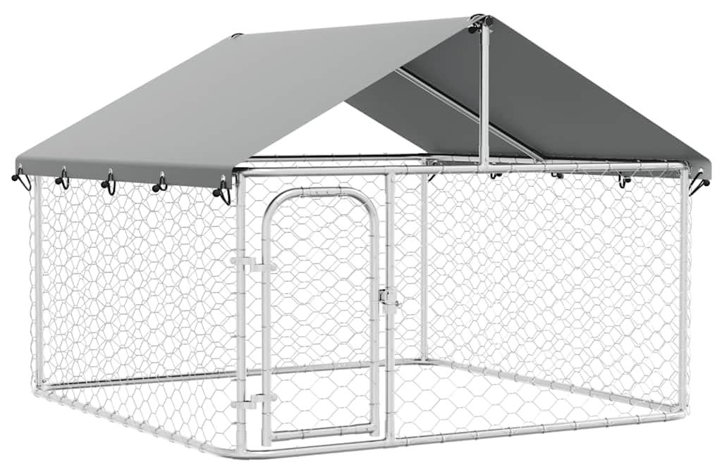 Hundehütte, verzinkter Stahl, 150x100x200 cm, wasserdichtes PE-Dach