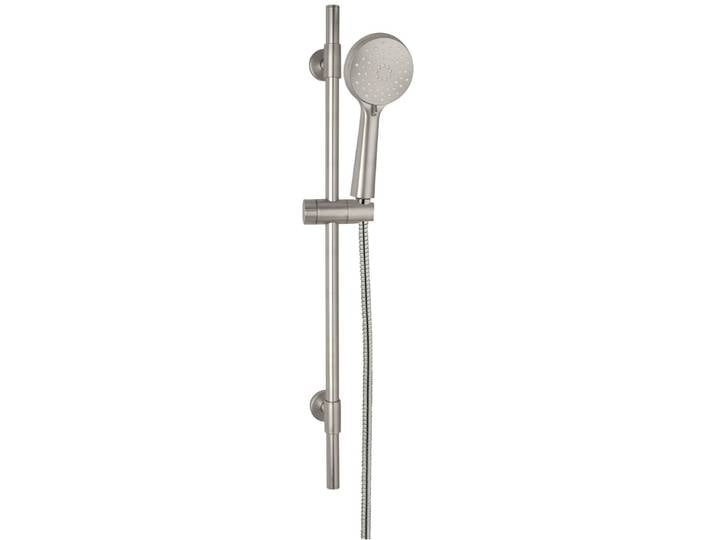 Brausegarnitur WENKO Young , silber (silber matt), Edelstahl, Brausegarnituren, Brausegarnitur, Duschstange inkl. Halter, Handbrause und Duschschlauch