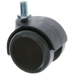 MS Beschläge Möbelrolle aus Polyurethan Gewindestift 50mm Durchmesser 10mm Ohne Bremse Stück