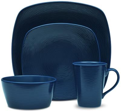 Noritake Colorscapes Swirl 4-Piece Square Place Setting, Service for 1