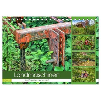 Landmaschinen im Dornröschenschlaf (Tischkalender 2027 DIN A5 quer), CALVENDO Monatskalender