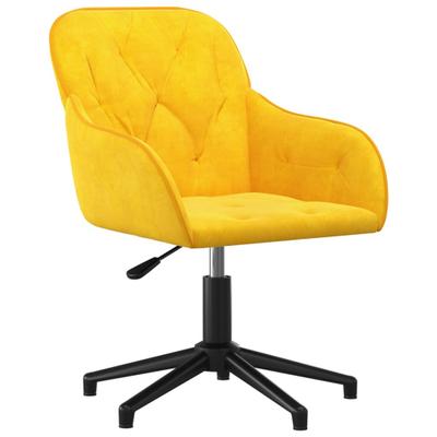 Helloshop26 - Drehbarer Bürostuhl/Schreibtischstuhl gelber Samt 02_0024143
