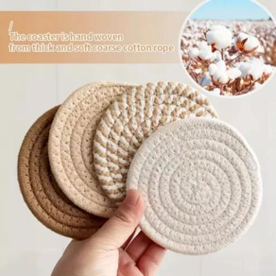 Inspire Curations Minimalist Cotton Fabric Drink Coasters Absorbent Coffee Table Coasters (4pcs) 4pcs
