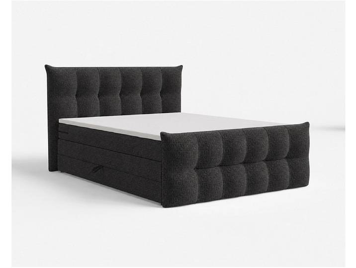 Boxspringbett ANGORA schwarz 180x200cm halbfest