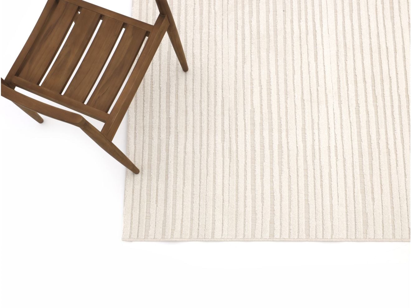 Rechthoekig buitenkleed Kees Smit Nerano gestreept beige en bruin