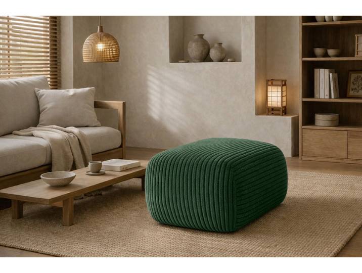 Kaiser Möbel Pouf Sitzpouf für Wohnzimmer, Cordstoff Poso, BIS, zusätzliche Sitzgelegenheit Fußhocker zum Sofa oder Ecksofa