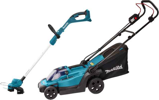 Makita DLM330SM maaierset inclusief 4,0 Ah accu en Makita DUR193Z snoeier zonder accu