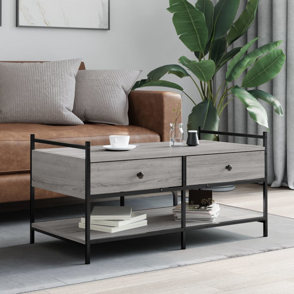 Borough Wharf Hoch Coffee Table with Storage Grey Sonoma 50cm H X 99cm W X 50cm D