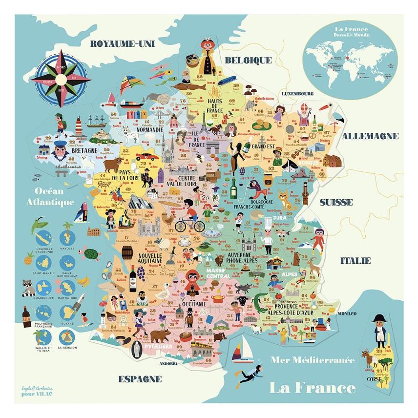 Vilac Frankreichkarte magnetisch (Französisch) (83.7611)
