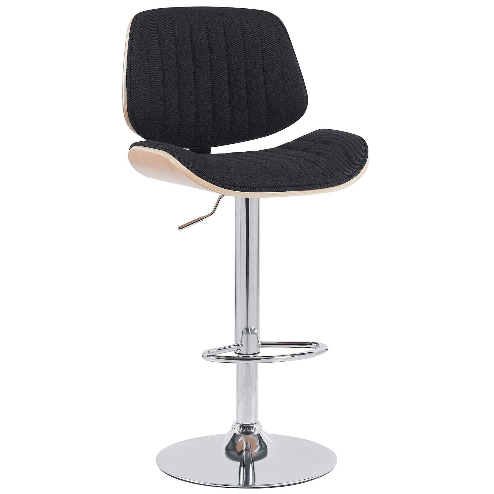 CLP Barhocker Clawson Stoff chrom Farbe: natur/schwarz, Gestell Farbe: chrom