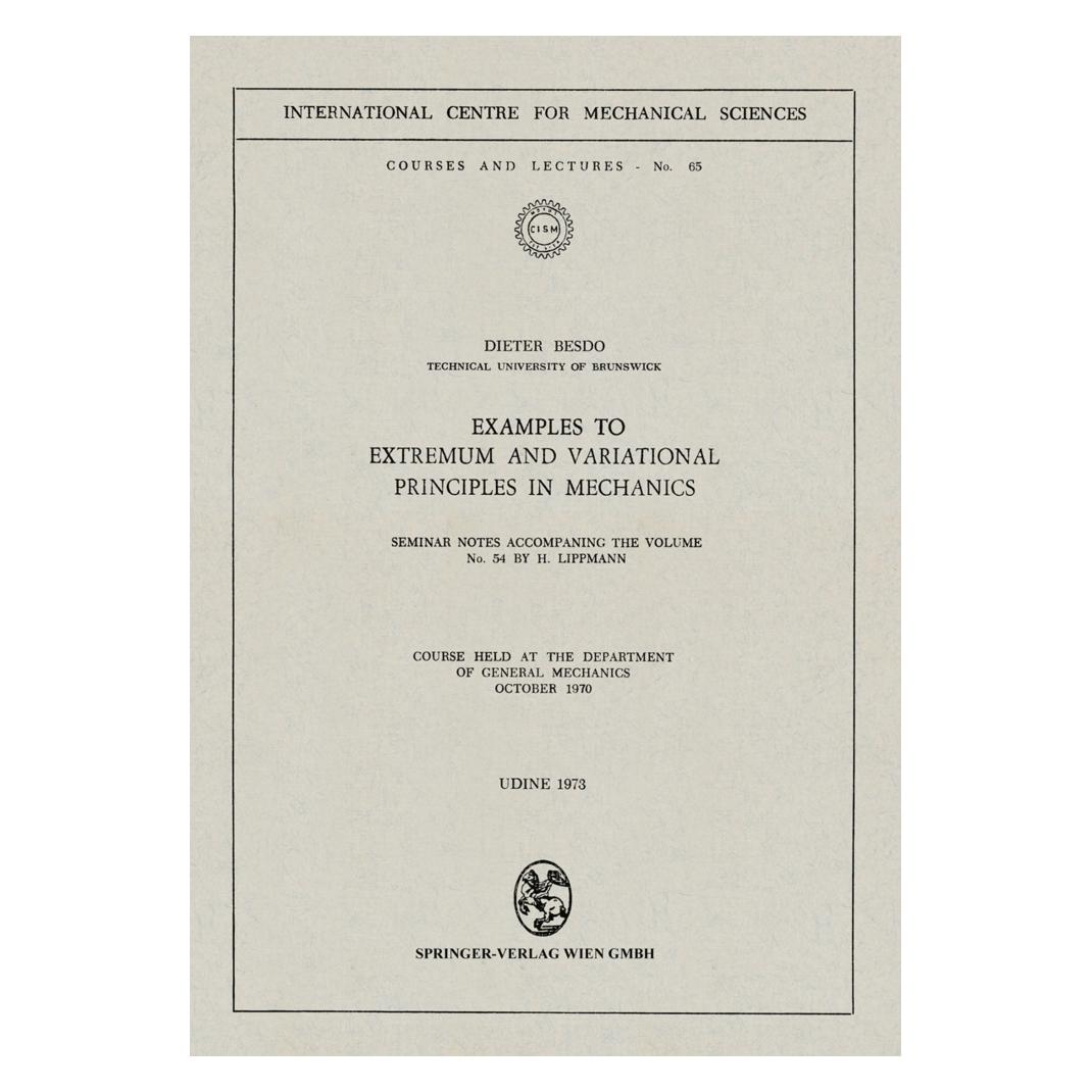 Springer Examples to Extremum and Variational Principles in Mechanics (Englisch, Softcover, D. Besdo) (55564075)