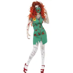 Smiffys Zombie OP-Schwester - Kostüm für Halloween Fasching (L)