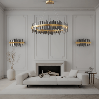 Aurelius   Luxury Modern Chandelier   Polished Gold / Double Layer - Medium / Warm White (3000k)   Living Room Lighting   Indoor Lighting   MOD LIGHTING
