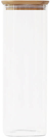 Pebbly Square 2200ml Canister With Bamboo Lid