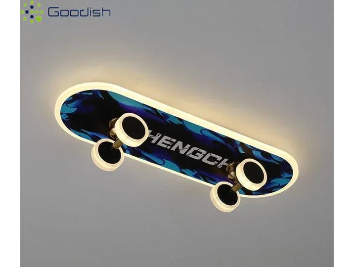 Lustre LED moderne et simple de style nordique, motif dessin animé mignon, pour skateboard, luminaire artistique créatif pour décoration de salon