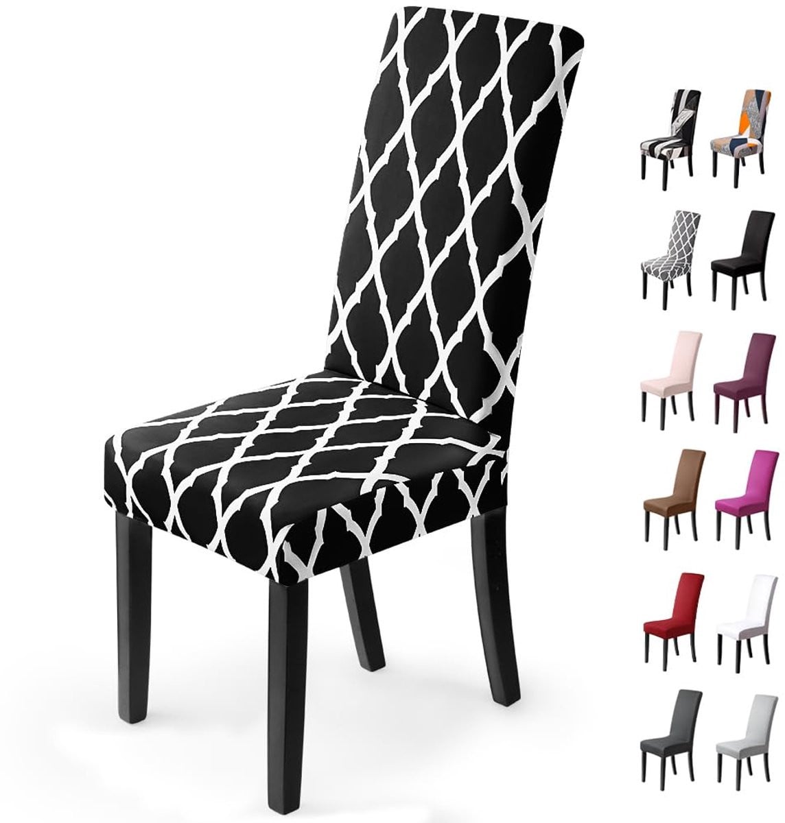 Ibenzoa Universele Stretchbare Stoelhoezen voor Eetkamerstoelen