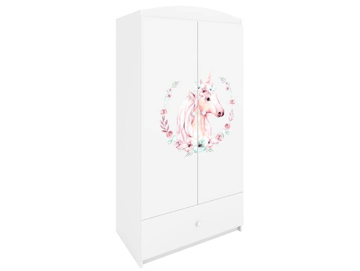 Armoire 2 portes 1 tiroir Kocot Kids Babydream Licorne - Blanc