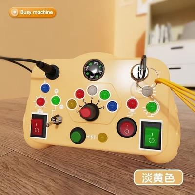 Inspired Finds Montessori Busy Board Sensory Activity Toy With LED Lights For Toddlers apricot