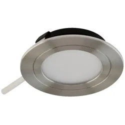 EVN LED Decken-Einbaustrahler rund chrom-sat. IP20 3W 3000K warmweißes Licht EinbauØ55