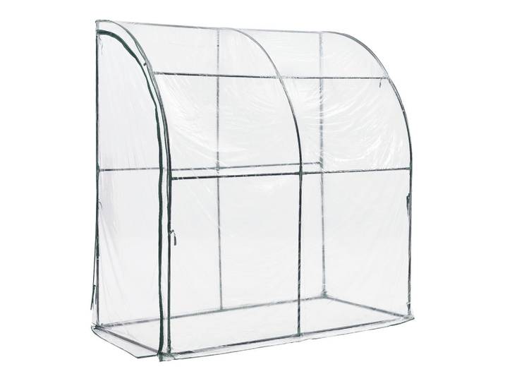 [en.casa] Gewächshaus Juta, Transparent, Kunststoff, 100x215x200 cm, Gartenzubehör, Gewächshäuser