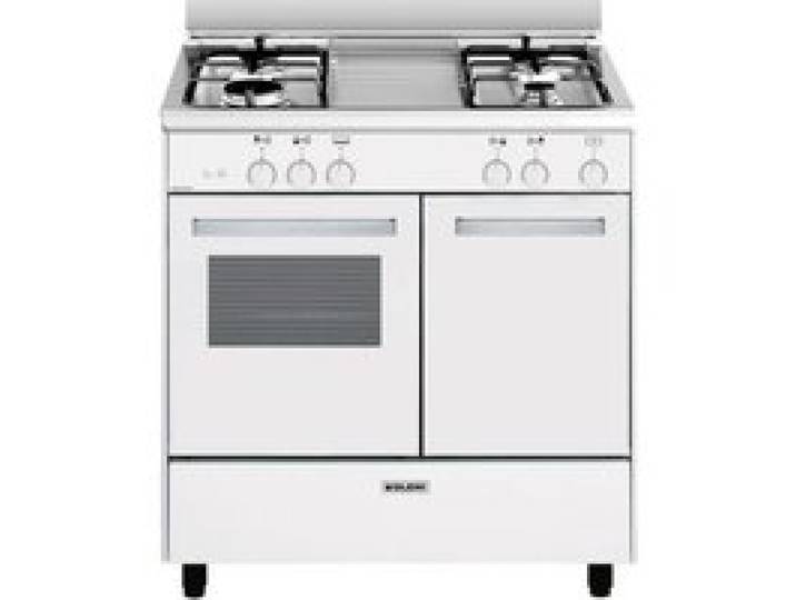 GLEM Cuisinière Piano de cuisson 4 foyers brûleurs gaz blanc 80x50cm Four Email Gazinière 49L