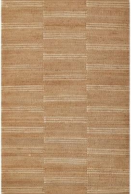 Erin Gates by Momeni Crescent Broken Stripe Natural Hand Woven Jute Area Rug