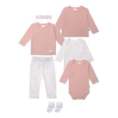 Erstausstattungspaket LILIPUT "Blümchen", Mädchen, Gr. 74/80, pink (pink, meliert), 100% Baumwolle, KOB Set-Artikel Erstausstattungspaket, mit 8 Teilen und niedlichen Details