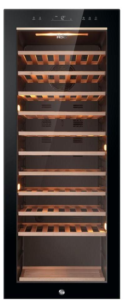 Haier Wine Bank 50 Series 5 HWS84GA, Weinkühler mit Kompressor, Freistehend, 84 Flasche(n), G, Schwarz, Schwarz