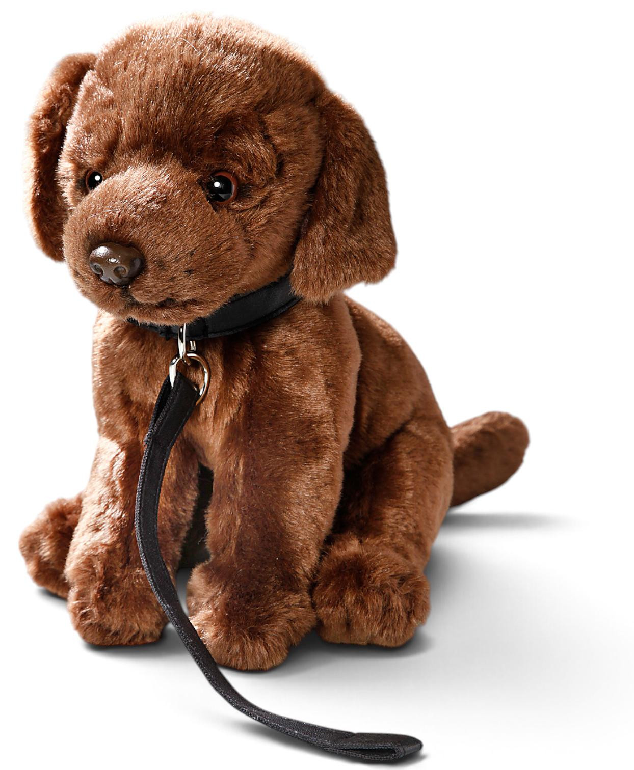 Carl Dick Labrador Retriever pluche knuffel, bruin, met halsband, 25 cm