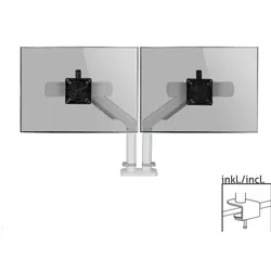 Dataflex Viewprime plus Monitor Tischhalterung für zwei Monitore mit Tischklemme, weiß