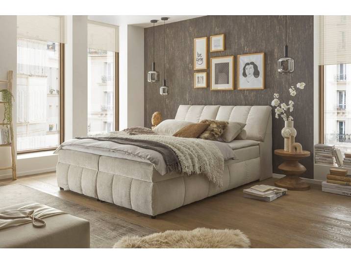 ED EXCITING DESIGN Boxbett Valencia, inkl. Bettkasten und Stauraum im Kopfteil
