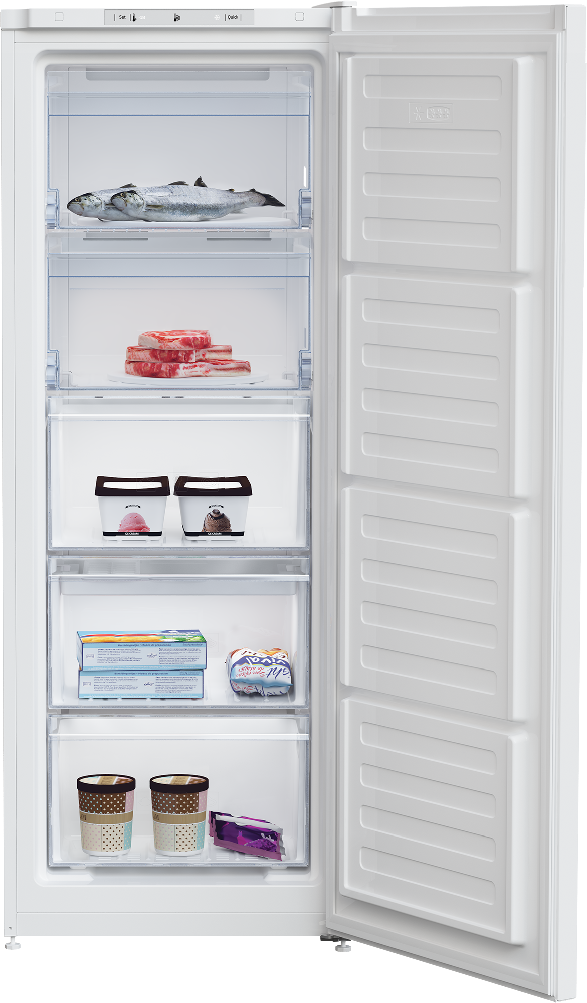 Beko Gefrierschrank "RFNM200T40WN", Energieeffizienz: E, silber (weiß), B:54cm H:145,7cm T:57,5cm, Gefrierschränke, NoFrost verhindert Eisbildung und erspart manuelles Abtauen., Gefrierschrank