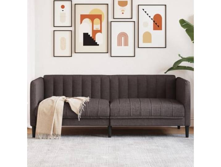 HEFZGDB 2-Sitzer Sofa Dunkelbraun Stoff Modernes Design Wohnzimmer Sessel mit Dicker Polsterung Atmungsaktiv Langlebig Strapazierfähig Stabile Beine Komfortabel Entspannen Lesen