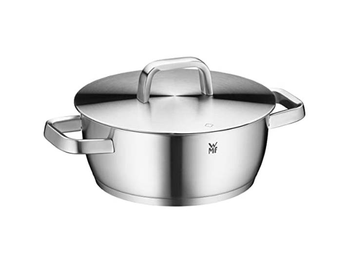 WMF Iconic Kochtopf groß 22cm, Metalldeckel, Bratentopf Induktion 3,2l, großer Topf, Cromargan Edelstahl poliert, unbeschichtet