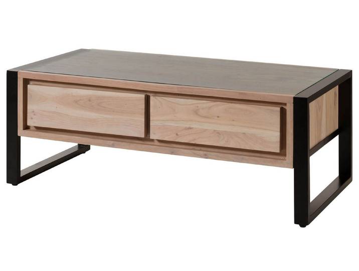 Massivmoebel24 Couchtisch DENVER (Akazie / Altholz 120x60x45 natur lackiert DENVER #120)
