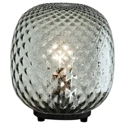 ROSSINI ILLUMINAZIONE Schwarze Tischlampe Oban mit mundgeblasenem Glasdiffusor, Ballonton-Effekt, Petrol-Finish – E27-Anschluss Rossini Group
