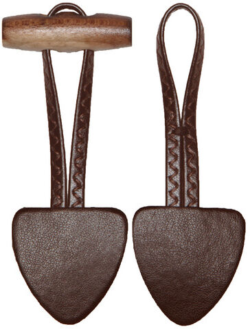 buttinette Knebelknopf-Verschlüsse "dunkelbraun", 3,5 x 17,5 cm, im 2er-Set